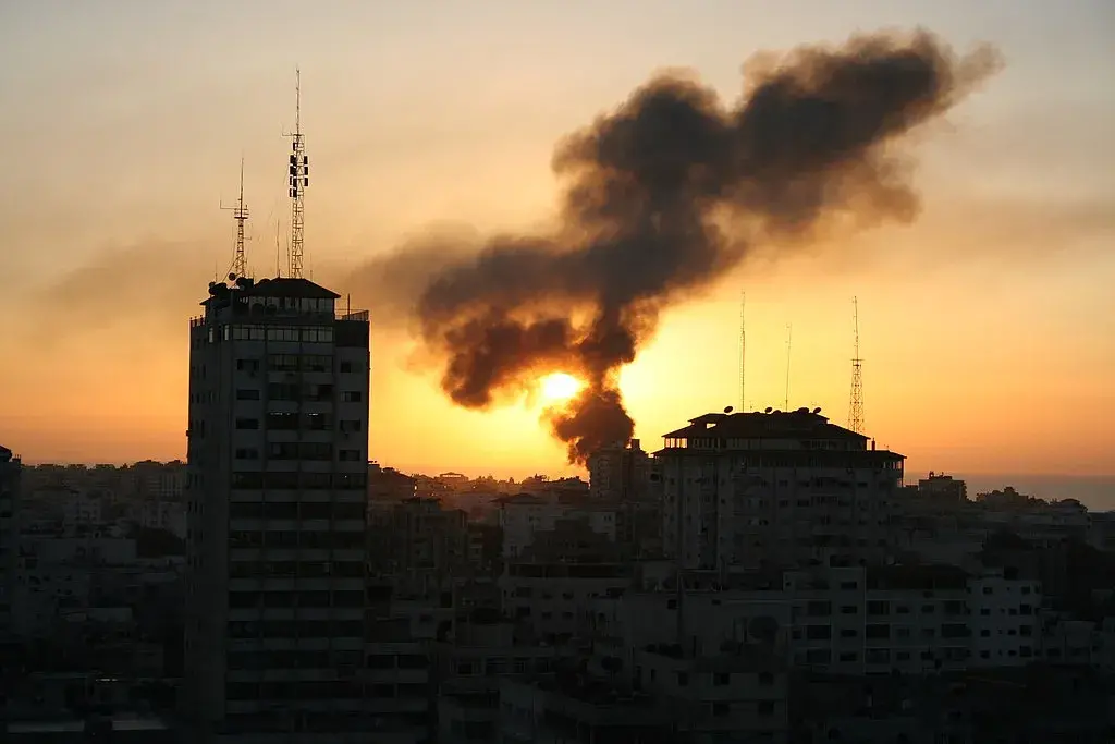 Image of strikes in Gaza, to represent the current attacks on central Gaza