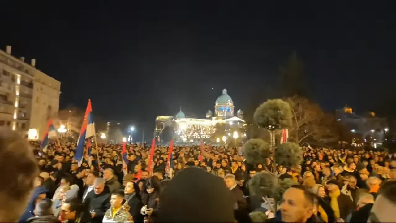 Protest in Belgrade against the elections result