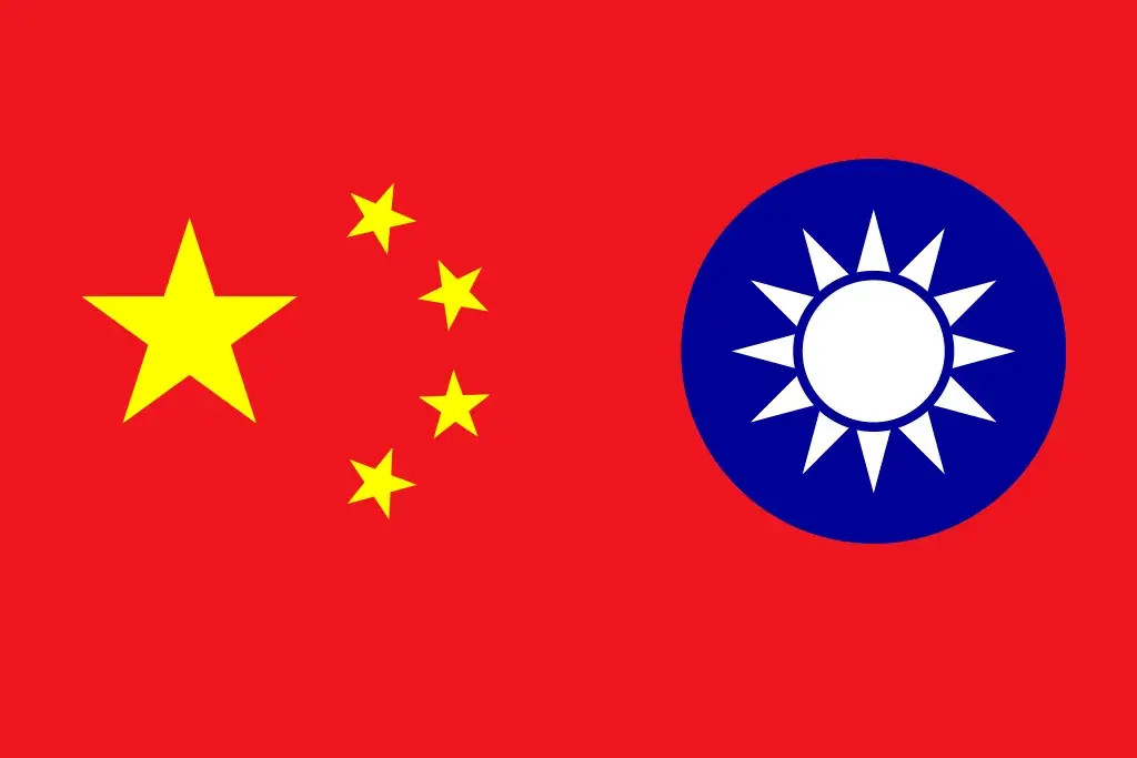 Flags of Taiwan and China combined