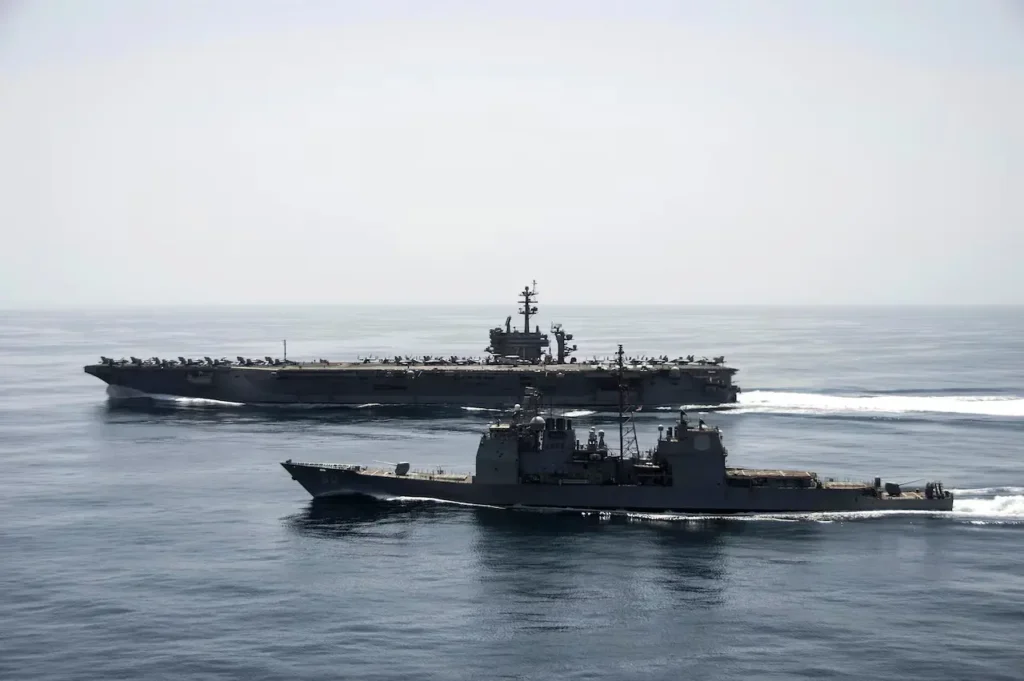 US Navy boats, like the ones who faces Houthi forces