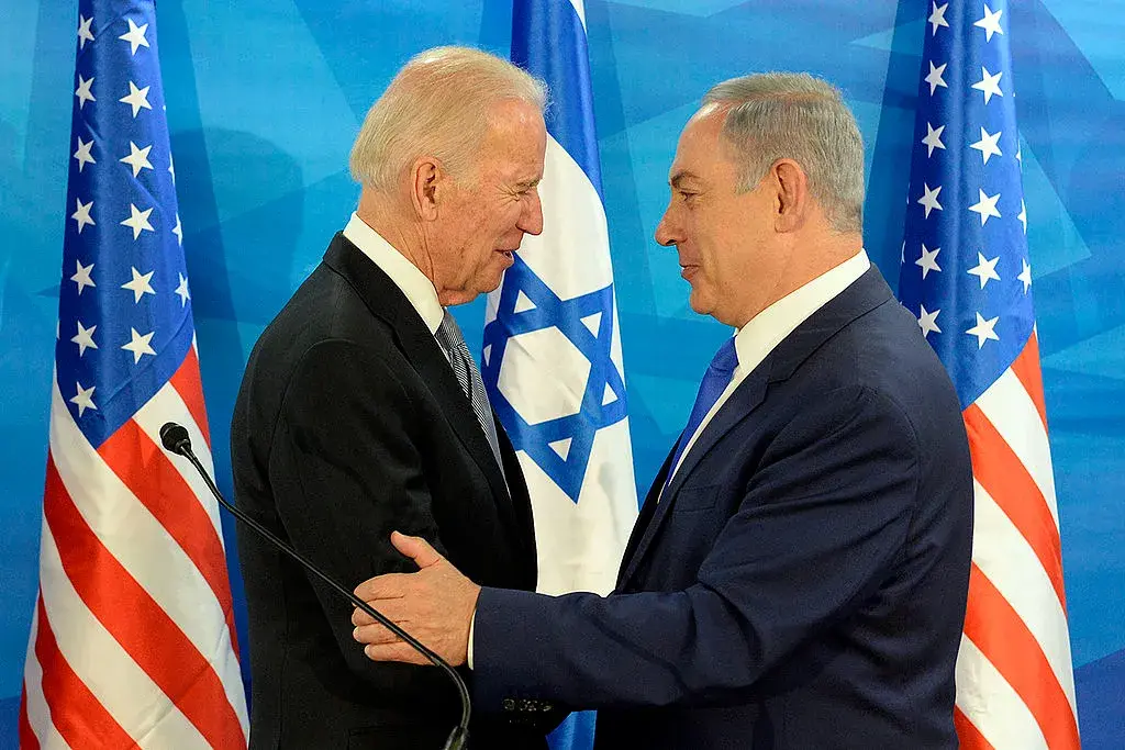 Biden visiting Israel. He authorized an arms sale there bypassing Congress