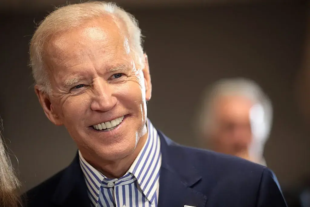 Joe Biden smiling, to give context to the news of his write-in victory in New Hampshire.