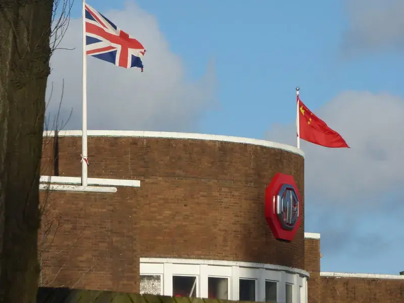 China and Uk flags. China detained a suspected MI6 spy.