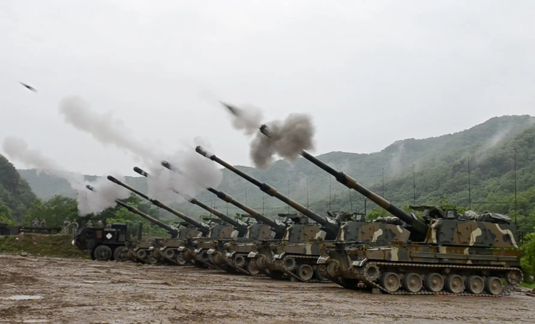 Artillery firing in Korea