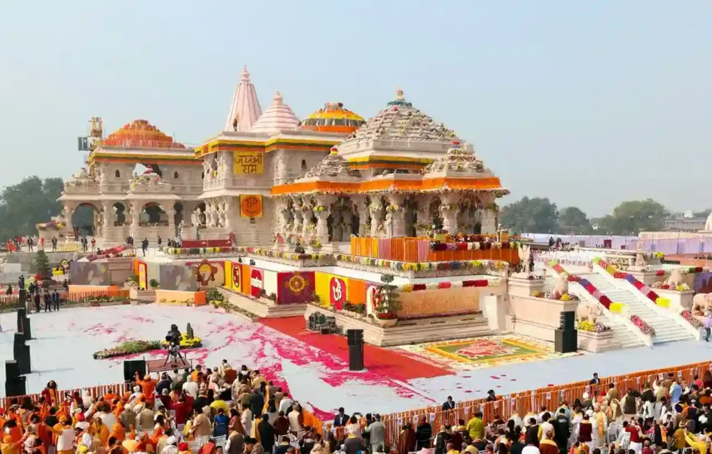 Pran Pratishtha ceremony of Shree Ram Janmaboomi Temple in Ayodhya, Uttar Pradesh on January 22, 2024.