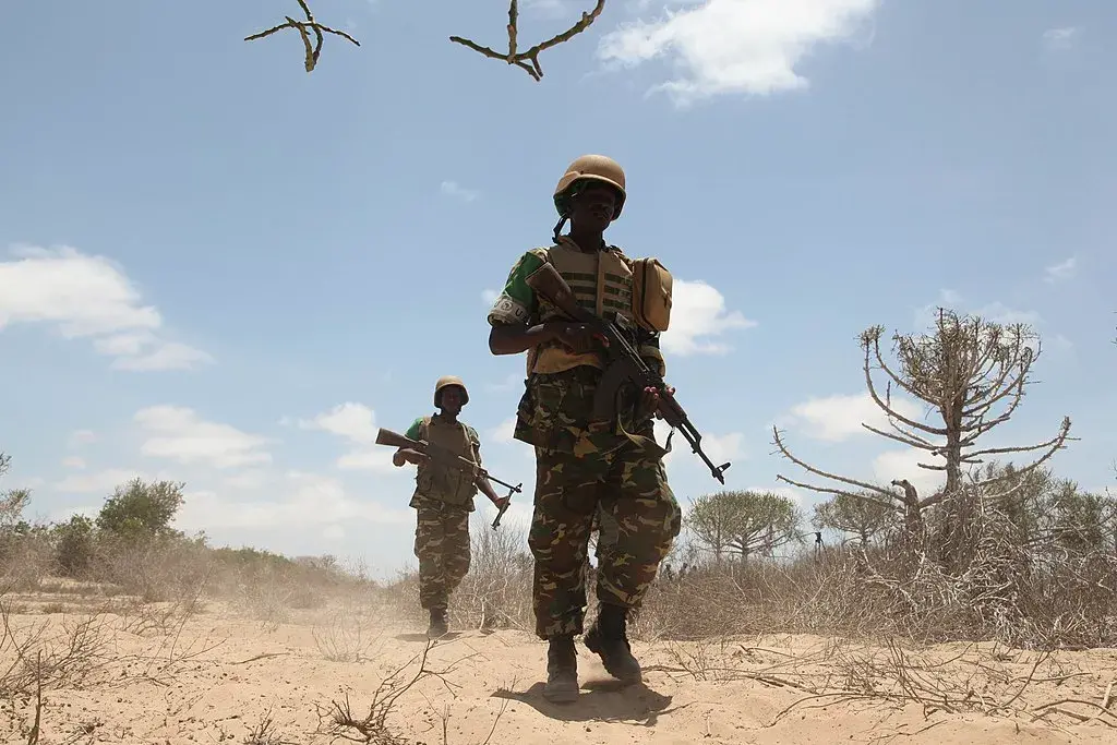 Soldiers marching to fight Al-Shabab