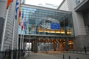 European Parliament building in Brussels.