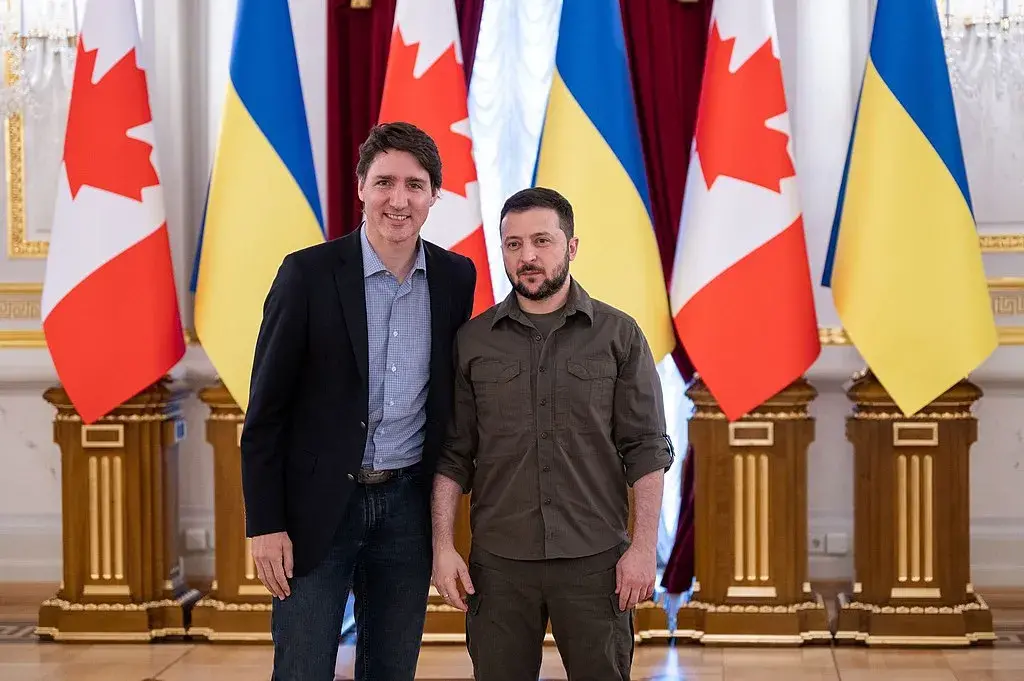 Canada's PM Justin Trudeau and Ukraine's President Volodymyr Zelensky.