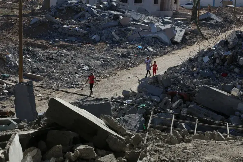Destruction in Gaza Strip.