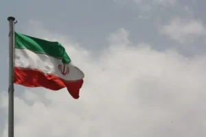 Iranian flag waving.