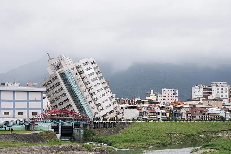 Photo of a past earthquake in Hualien, Taiwan.