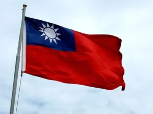 Flag of Taiwan waving.