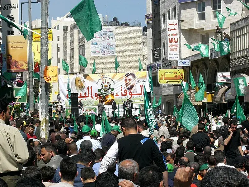 Hamas supporters in the streets of Gaza.